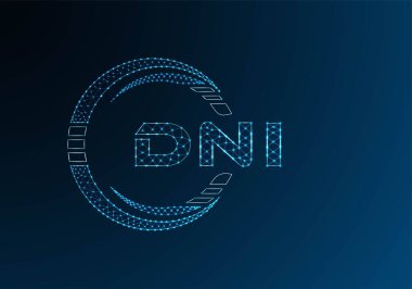 DNI düşük poli harfli logo vektör tasarımı. DNI düşük poli logo tasarımı. 