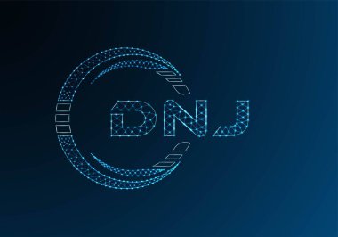 DNJ düşük poli harfli logo vektör tasarımı. DNJ düşük poli logo tasarımı. 