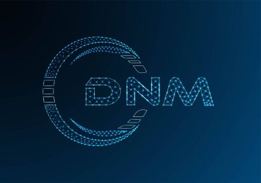 DNM düşük poli harfli logo vektör tasarımı. DNM düşük poli logo tasarımı. 