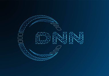 DNN düşük poli harfli logo vektör tasarımı. DNN düşük poli logo tasarımı. 