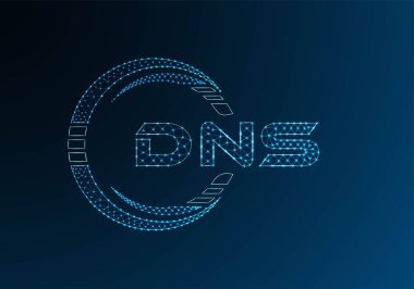 DNS düşük poli harfli logo vektör tasarımı. DNS düşük poli logo tasarımı. 