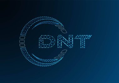 DNT düşük poli harfli logo vektör tasarımı. DNT düşük poli logo tasarımı. 