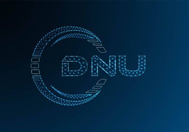DNU düşük poli harfli logo vektör tasarımı. DNU düşük poli logo tasarımı. 