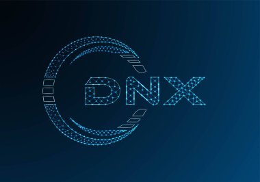 DNX düşük poli harfli logo vektör tasarımı. DNX düşük poli logo tasarımı. 