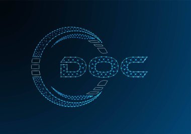 DOC düşük poli harfli logo vektör tasarımı. DOC düşük poli logo tasarımı. 