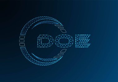 DOE düşük poli harfli logo vektör tasarımı. DOE düşük poli logo tasarımı. 