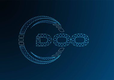 DOO düşük poli harfli logo vektör tasarımı. DOO düşük poli logo tasarımı. 
