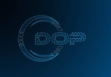 DOP düşük poli harfli logo vektör tasarımı. DOP düşük poli logo tasarımı. 