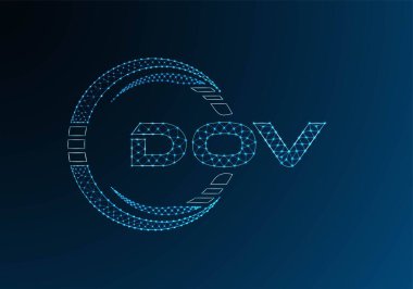 DOV düşük poli harfli logo vektör tasarımı. DOV düşük poli logo tasarımı. 