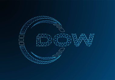 DOW düşük poli harfli logo vektör tasarımı. DOW düşük poli logo tasarımı. 