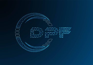 DPF düşük poli harfli logo vektör tasarımı. DPF düşük poli logo tasarımı. 
