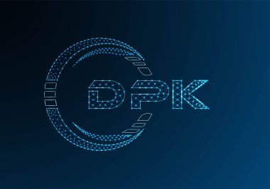 DPK düşük poli harfli logo vektör tasarımı. DPK düşük poli logo tasarımı. 