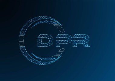 DPR düşük poli harfli logo vektör tasarımı. DPR düşük poli logo tasarımı. 