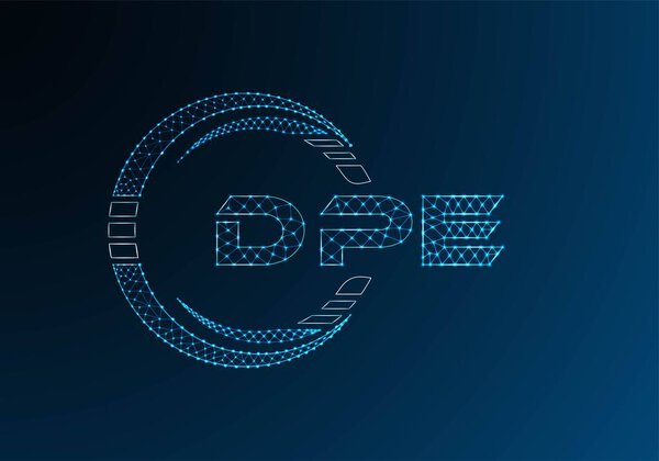 DPE low poly letter logo vector design. DPE lower poly logo design. 