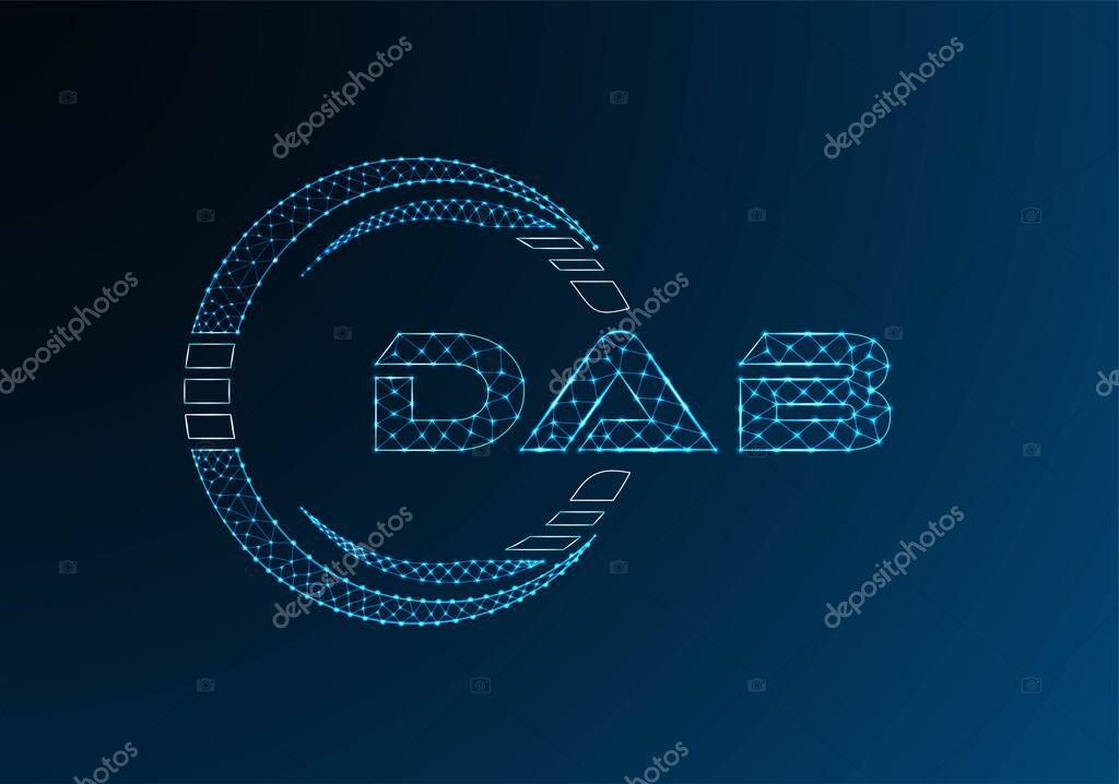 DAB low poly letter logo vector design. DAB lower poly logo design.