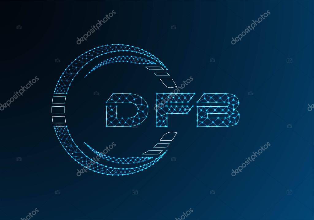 DFB low poly letter logo vector design. DFB lower poly logo design.