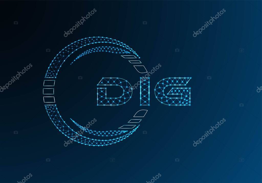 DIG low poly letter logo vector design. DIG lower poly logo design.