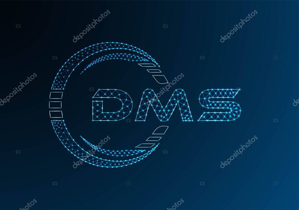 DMS low poly letter logo vector design. DMS lower poly logo design.