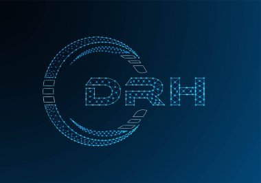 DRH düşük poli harfli logo vektör tasarımı. DRH düşük poli logo tasarımı. 