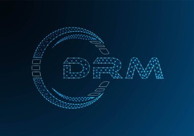DRM düşük poli harfli logo vektör tasarımı. DRM düşük poli logo tasarımı. 