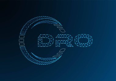 DRO düşük poli harfli logo vektör tasarımı. DRO düşük poli logo tasarımı. 