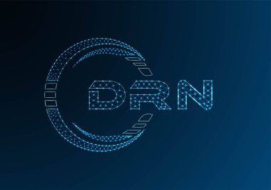 DRN düşük poli harfli logo vektör tasarımı. DRN düşük poli logo tasarımı. 