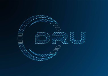 DRU düşük poli harfli logo vektör tasarımı. DRU düşük poli logo tasarımı. 