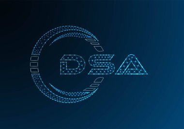 DSA düşük poli harfli logo vektör tasarımı. DSA düşük poli logo tasarımı. 