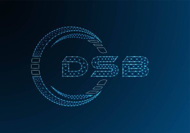 DSB düşük poli harfli logo vektör tasarımı. DSB düşük poli logo tasarımı. 