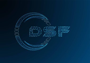 DSF düşük poli harfli logo vektör tasarımı. DSF düşük poli logo tasarımı. 