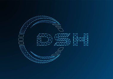 DSH düşük poli harfli logo vektör tasarımı. DSH düşük poli logo tasarımı. 