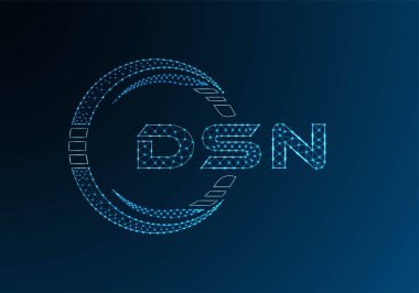 DSN düşük poli harfli logo vektör tasarımı. DSN düşük poli logo tasarımı. 