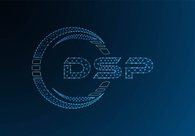 DSP düşük poli harfli logo vektör tasarımı. DSP düşük poli logo tasarımı. 