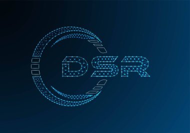 DSR düşük poli harfli logo vektör tasarımı. DSR düşük poli logo tasarımı. 