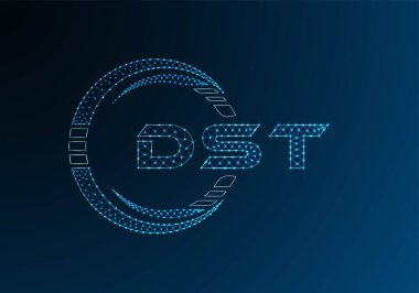 DST düşük poli harfli logo vektör tasarımı. DST düşük poli logo tasarımı. 