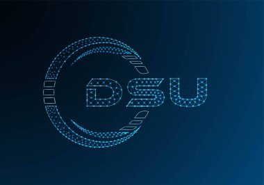 DSU düşük poli harfli logo vektör tasarımı. DSU düşük poli logo tasarımı. 
