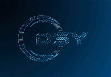 DSY düşük poli harfli logo vektör tasarımı. DSY düşük poli logo tasarımı. 