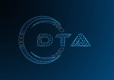 DTA düşük poli harfli logo vektör tasarımı. DTA düşük poli logo tasarımı. 