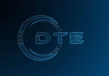 DTE düşük poli harfli logo vektör tasarımı. DTE düşük poli logo tasarımı. 