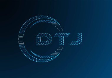 DTJ düşük poli harfli logo vektör tasarımı. DTJ düşük poli logo tasarımı. 