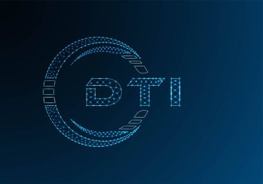 DTI düşük poli harfli logo vektör tasarımı. DTI düşük poli logo tasarımı. 