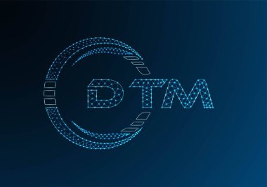 DTM düşük poli harfli logo vektör tasarımı. DTM düşük poli logo tasarımı. 