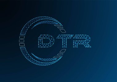 DTR düşük poli harfli logo vektör tasarımı. DTR düşük poli logo tasarımı. 