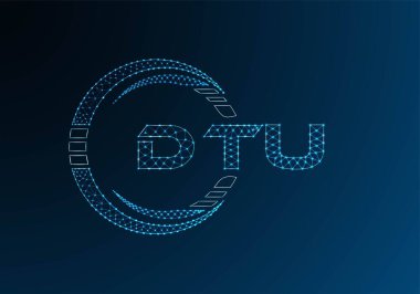 DTU düşük poli harfli logo vektör tasarımı. DTU düşük poli logo tasarımı. 