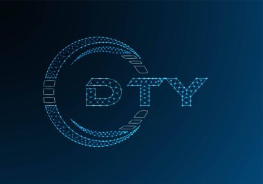 DTY düşük poli harfli logo vektör tasarımı. DTY düşük poli logo tasarımı. 
