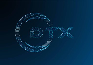 DTX düşük poli harfli logo vektör tasarımı. DTX düşük poli logo tasarımı. 