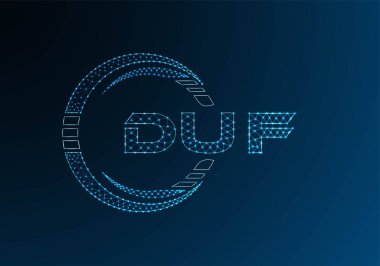 DUF düşük poli harfli logo vektör tasarımı. DUF düşük poli logo tasarımı. 