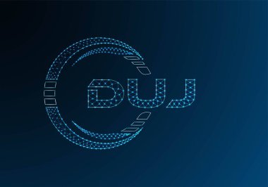 DUJ düşük poli harfli logo vektör tasarımı. DUJ düşük poli logo tasarımı. 