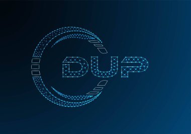 DUP düşük poli harfli logo vektör tasarımı. DUP düşük poli logo tasarımı. 