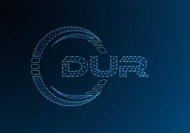 DUR düşük poli harfli logo vektör tasarımı. DUR düşük poli logo tasarımı. 